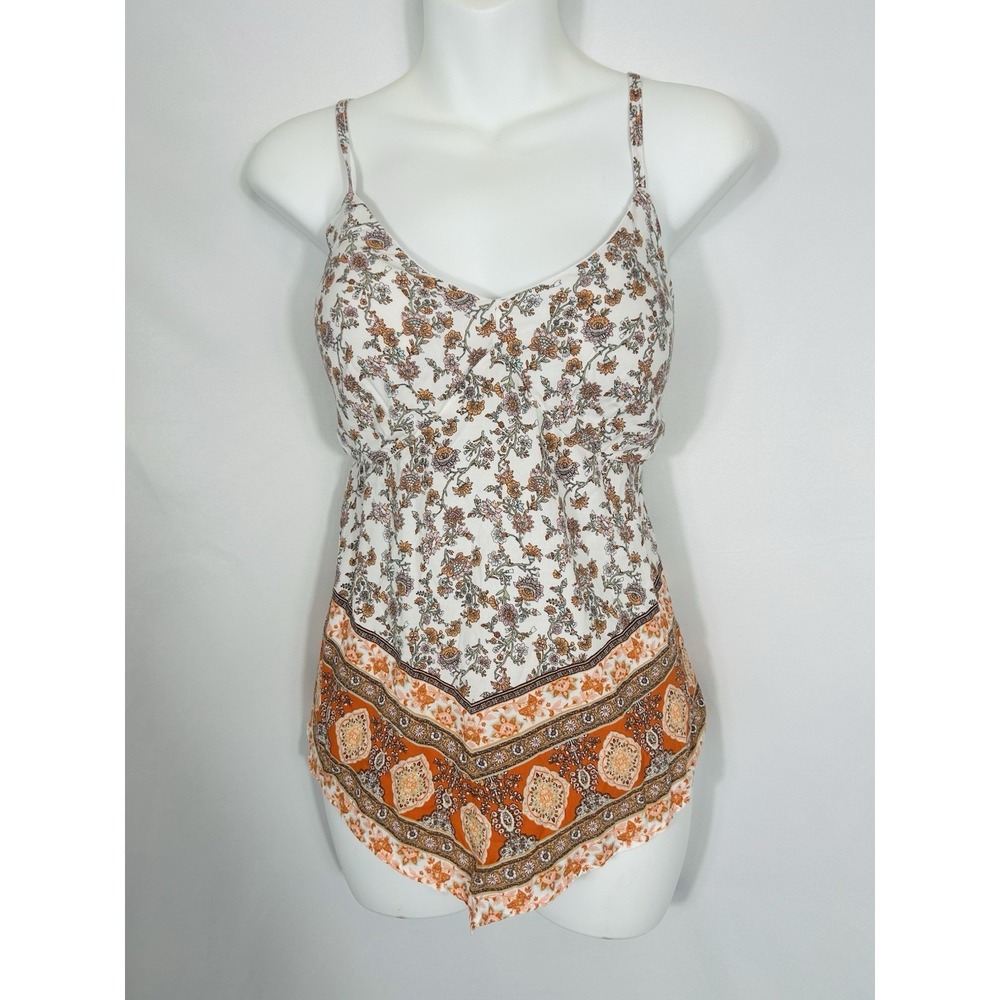 Nobo Y2K Handkerchief Hem Babydoll Top Size L Boho Fairy Hippie Festival Cottage